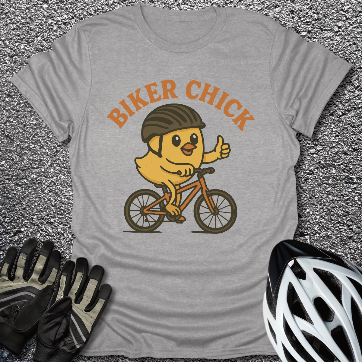 Biker Chick T-Shirt in Sport Grey / S from CycleTees