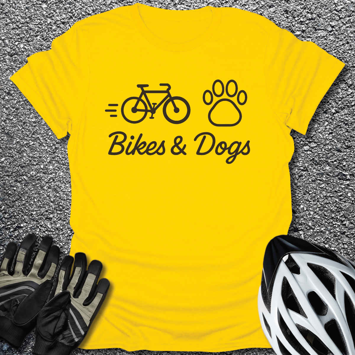 Bikes & Dogs T-Shirt in Daisy / S from CycleTees