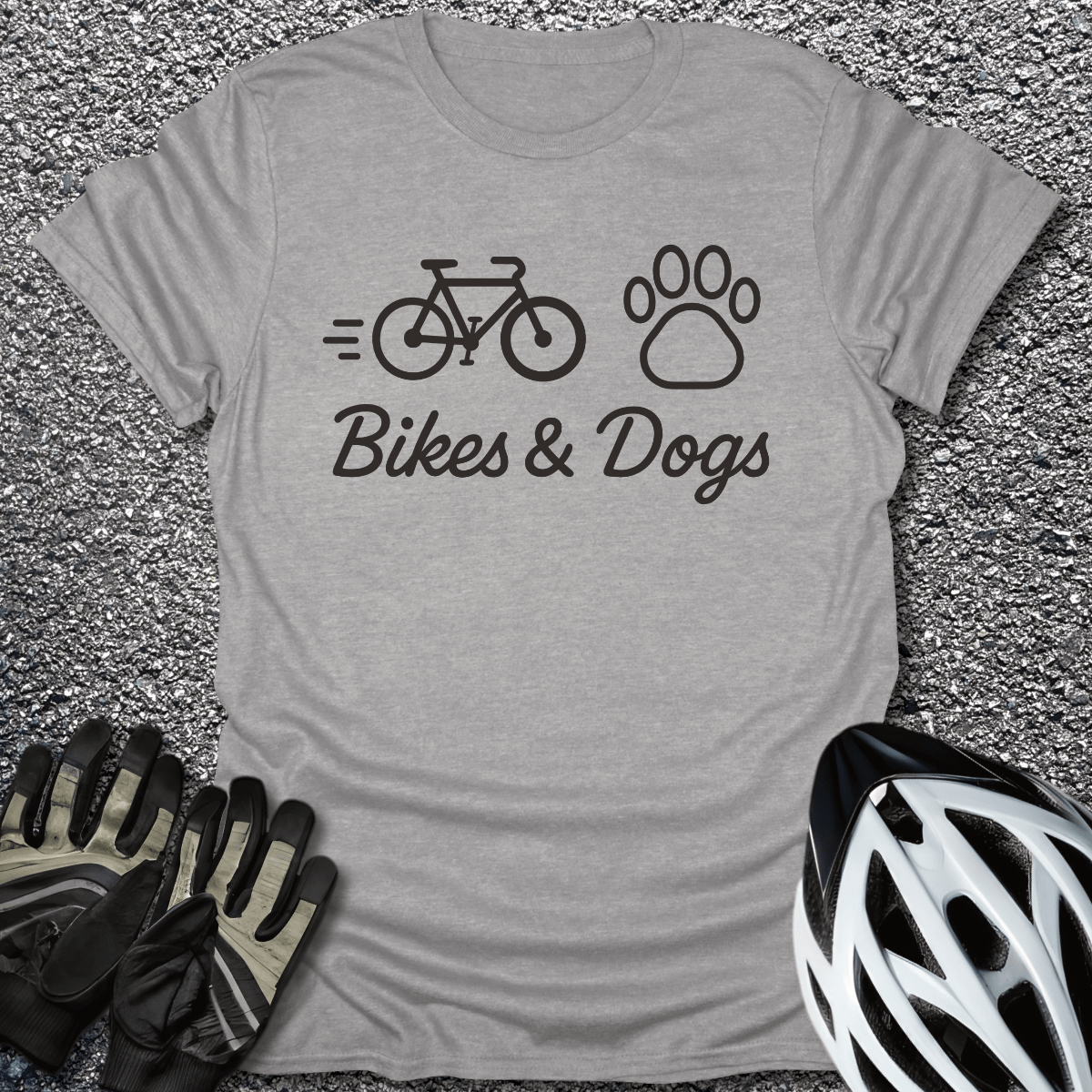 Bikes & Dogs T-Shirt in Sport Grey / S from CycleTees
