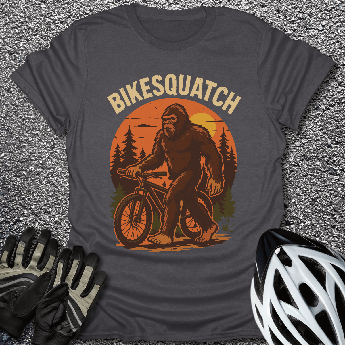Bikesquatch T-Shirt in Dark Heather / S from CycleTees