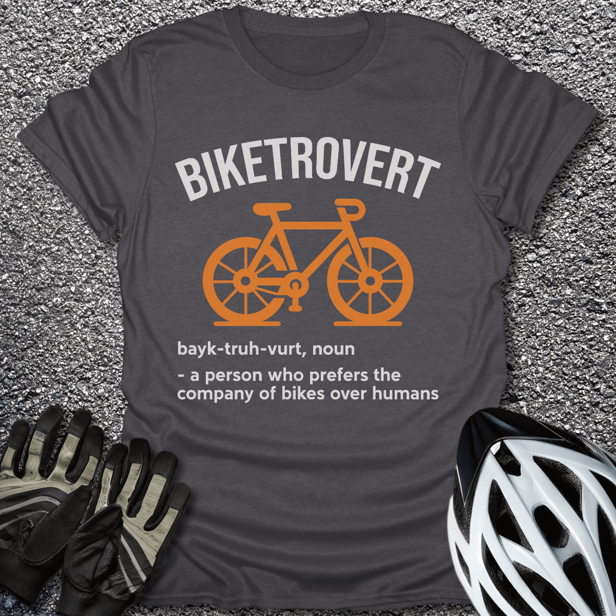 Biketrovert T-Shirt in Dark Heather / S from CycleTees