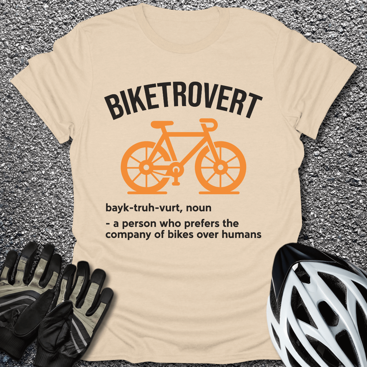 Biketrovert T-Shirt in Sand / S from CycleTees