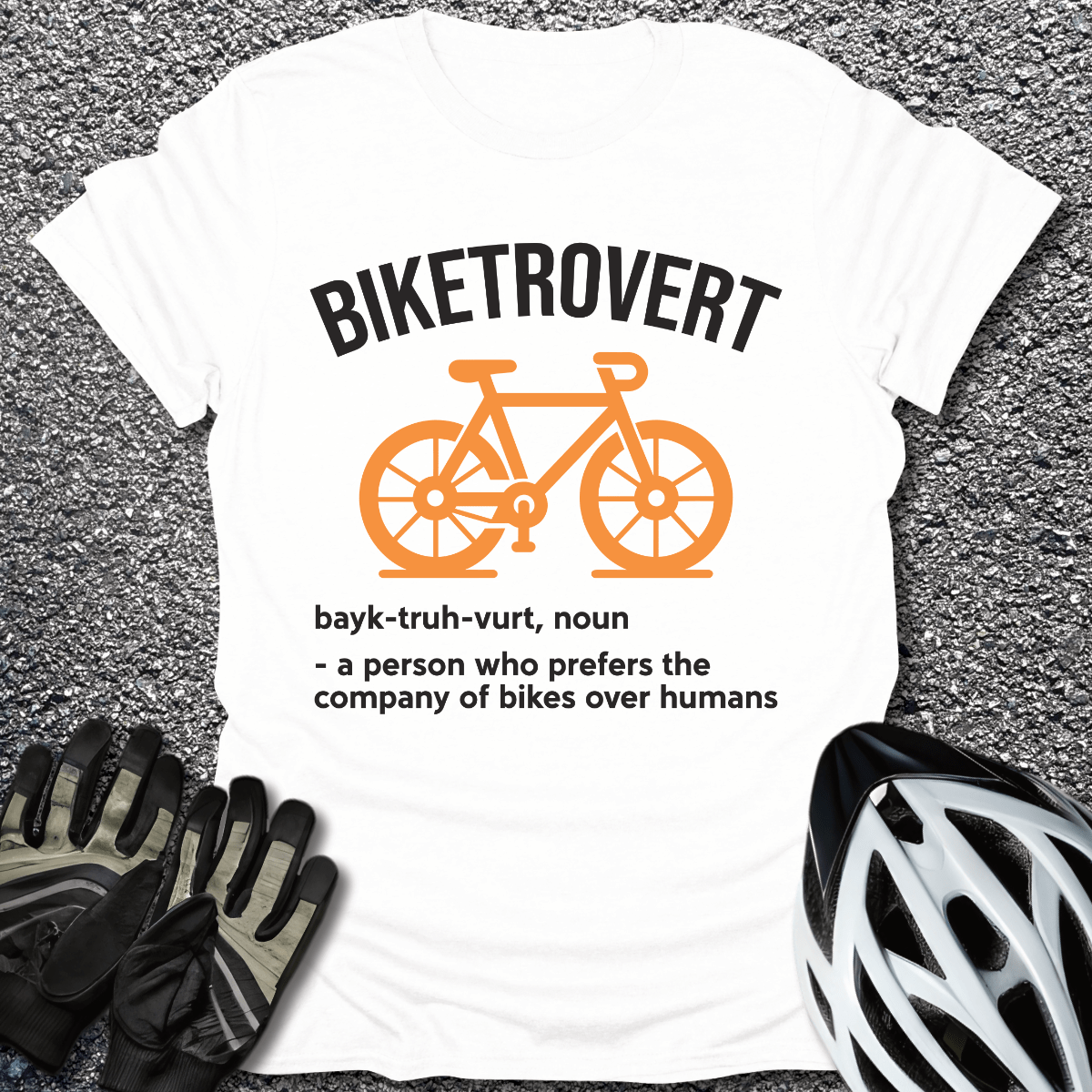 Biketrovert T-Shirt in White / S from CycleTees