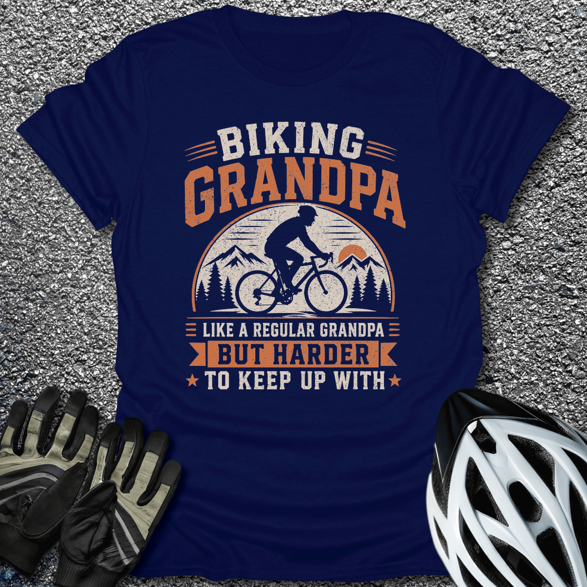 Biking Grandpa T-Shirt in Navy / S from CycleTees