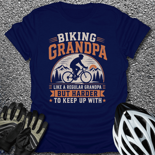 Biking Grandpa T-Shirt in Navy / S from CycleTees