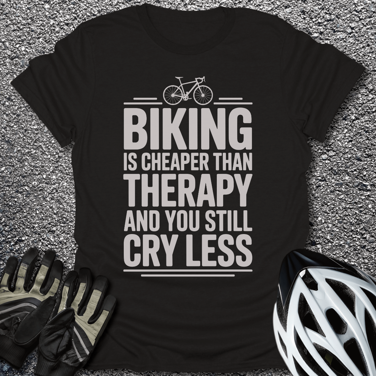 Biking is Cheaper T-Shirt in Black / S from CycleTees