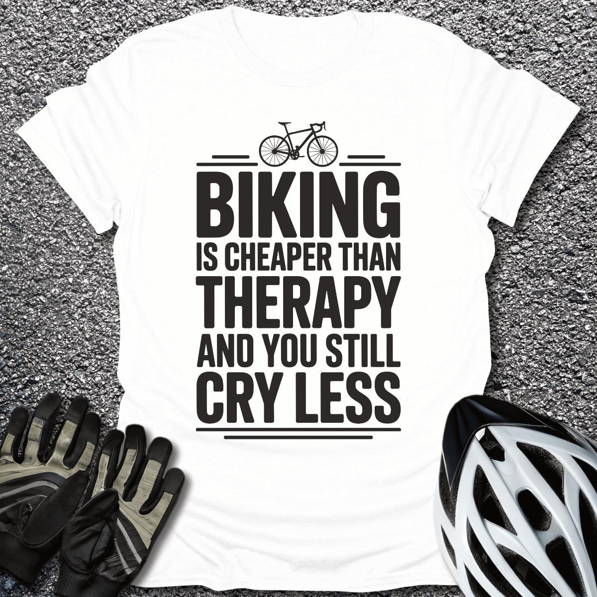 Biking is Cheaper T-Shirt in White / S from CycleTees