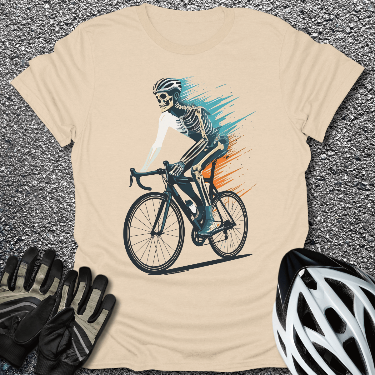 Bone Rider T-Shirt in Sand / S from CycleTees