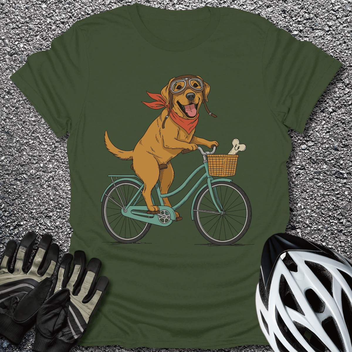 Bone Voyage T-Shirt in Military Green / S from CycleTees