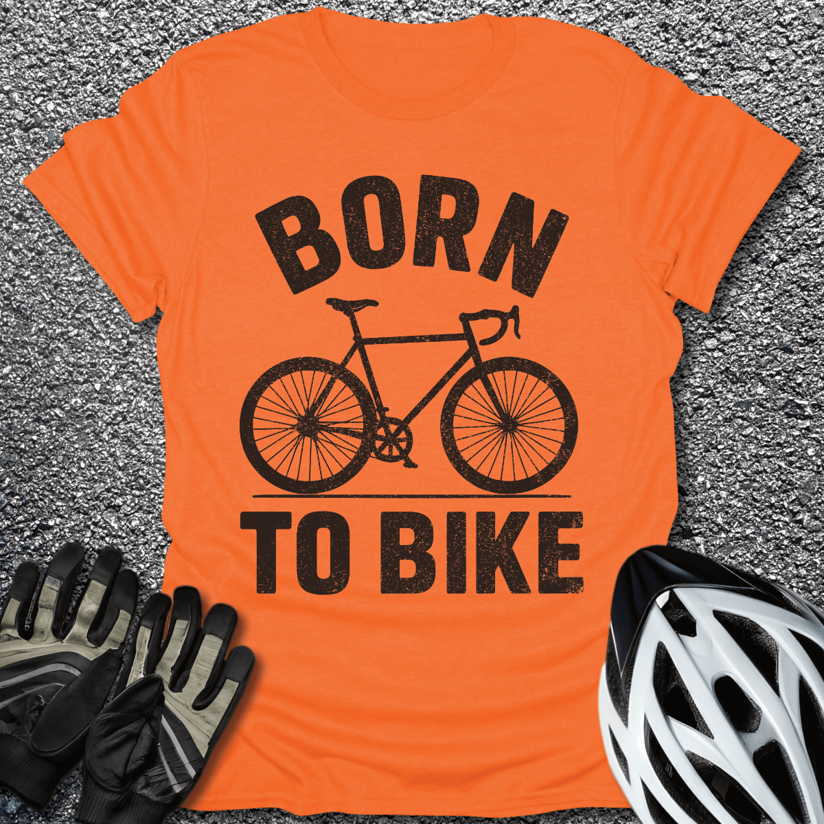 Born to Bike T-Shirt in Orange / S from CycleTees