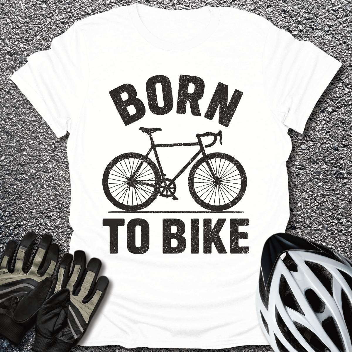 Born to Bike T-Shirt in White / S from CycleTees