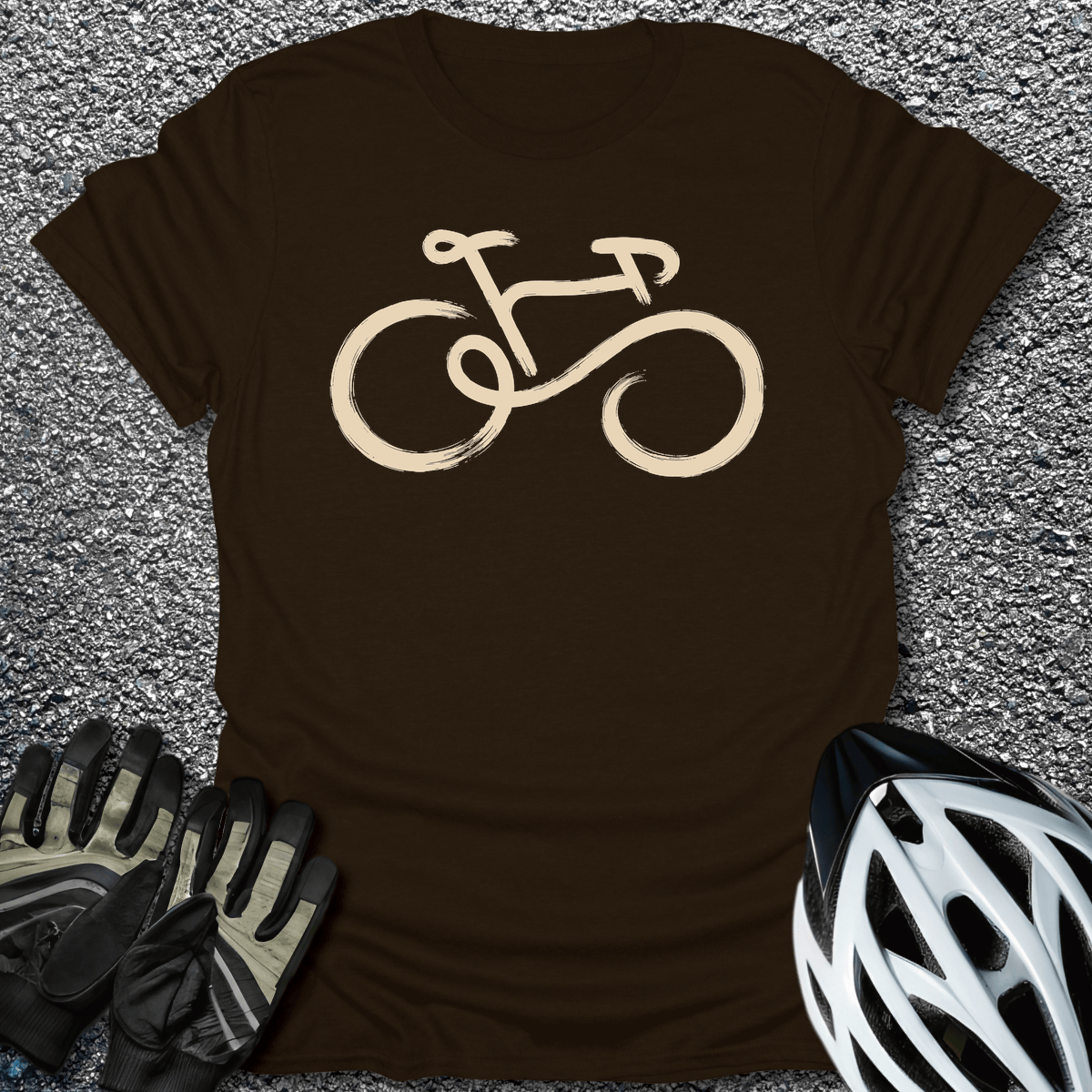 Brush Line Bike T-Shirt in Dark Chocolate / S from CycleTees