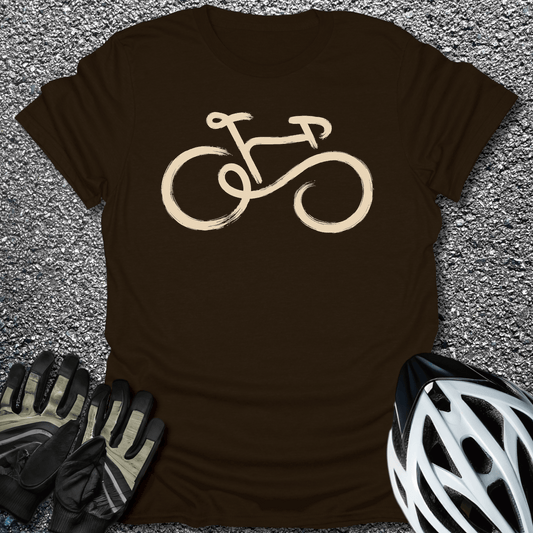 Brush Line Bike T-Shirt in Dark Chocolate / S from CycleTees