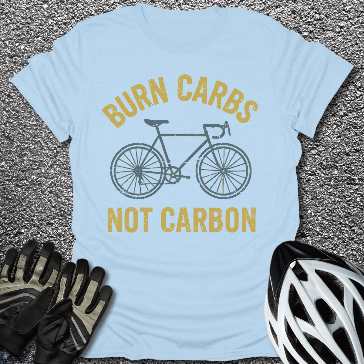 Burn Carbs T-Shirt in Light Blue / S from CycleTees