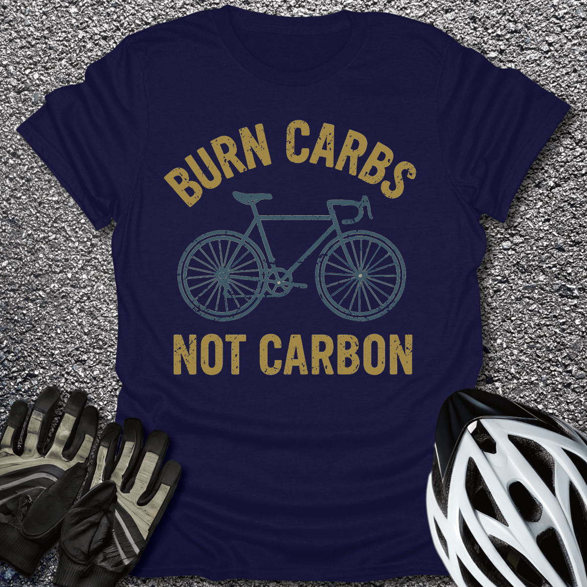 Burn Carbs T-Shirt in Navy / S from CycleTees