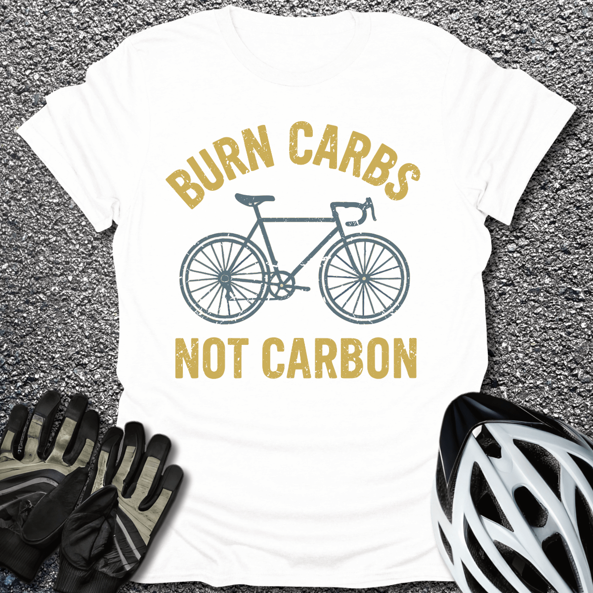 Burn Carbs T-Shirt in White / S from CycleTees