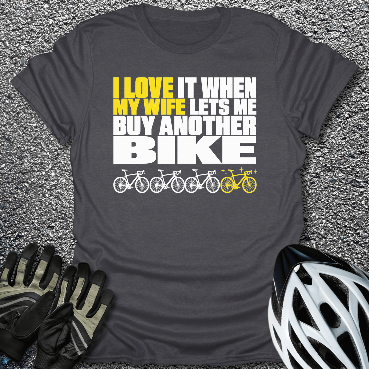 Buy Another Bike T-Shirt in Dark Heather / S from CycleTees