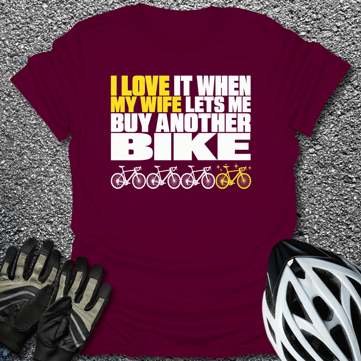 Buy Another Bike T-Shirt in Maroon / S from CycleTees