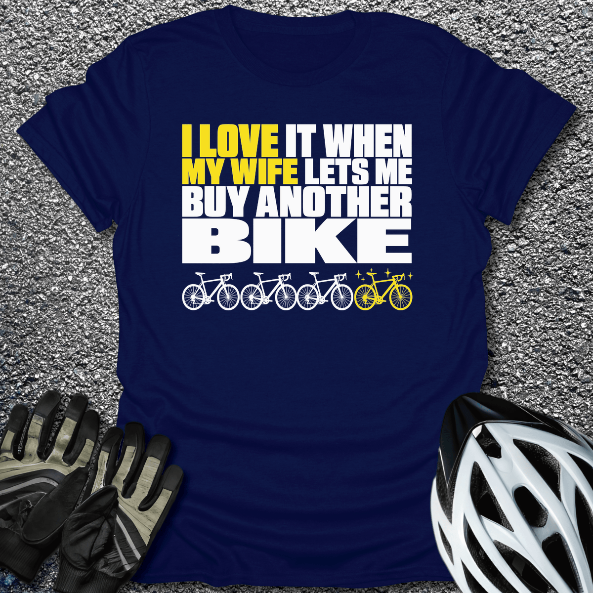 Buy Another Bike T-Shirt in Navy / S from CycleTees