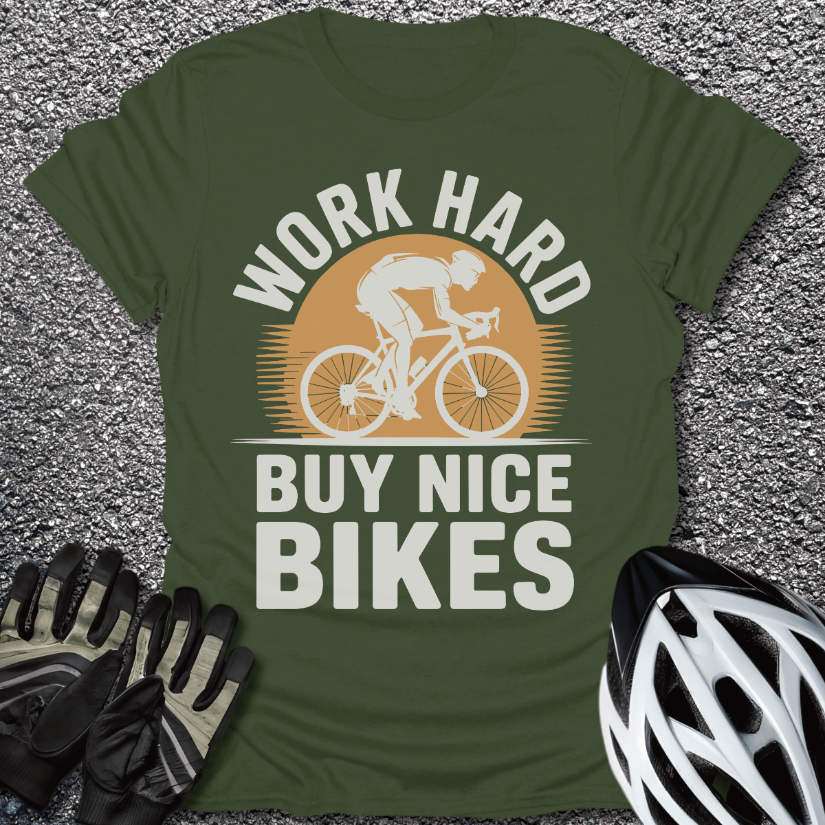 Buy Nice Bikes T-Shirt in Military Green / S from CycleTees
