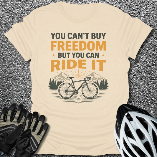 Can't Buy Freedom T-Shirt in Natural / S from CycleTees