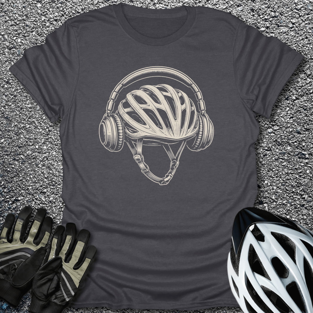 Can't Hear You T-Shirt in Dark Heather / S from CycleTees