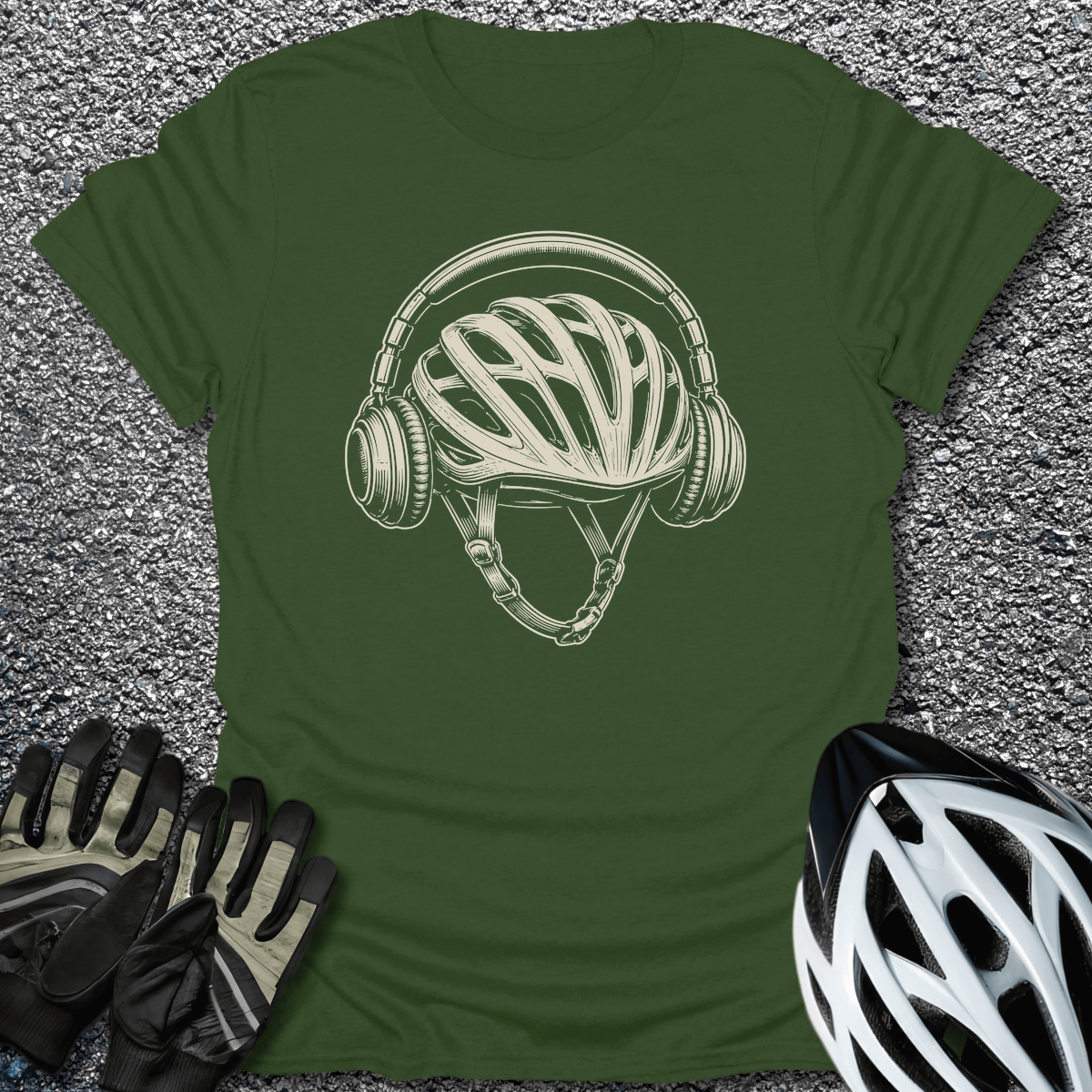 Can't Hear You T-Shirt in Military Green / S from CycleTees