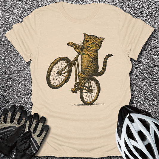 Cat on a Roll T-Shirt in Sand / S from CycleTees