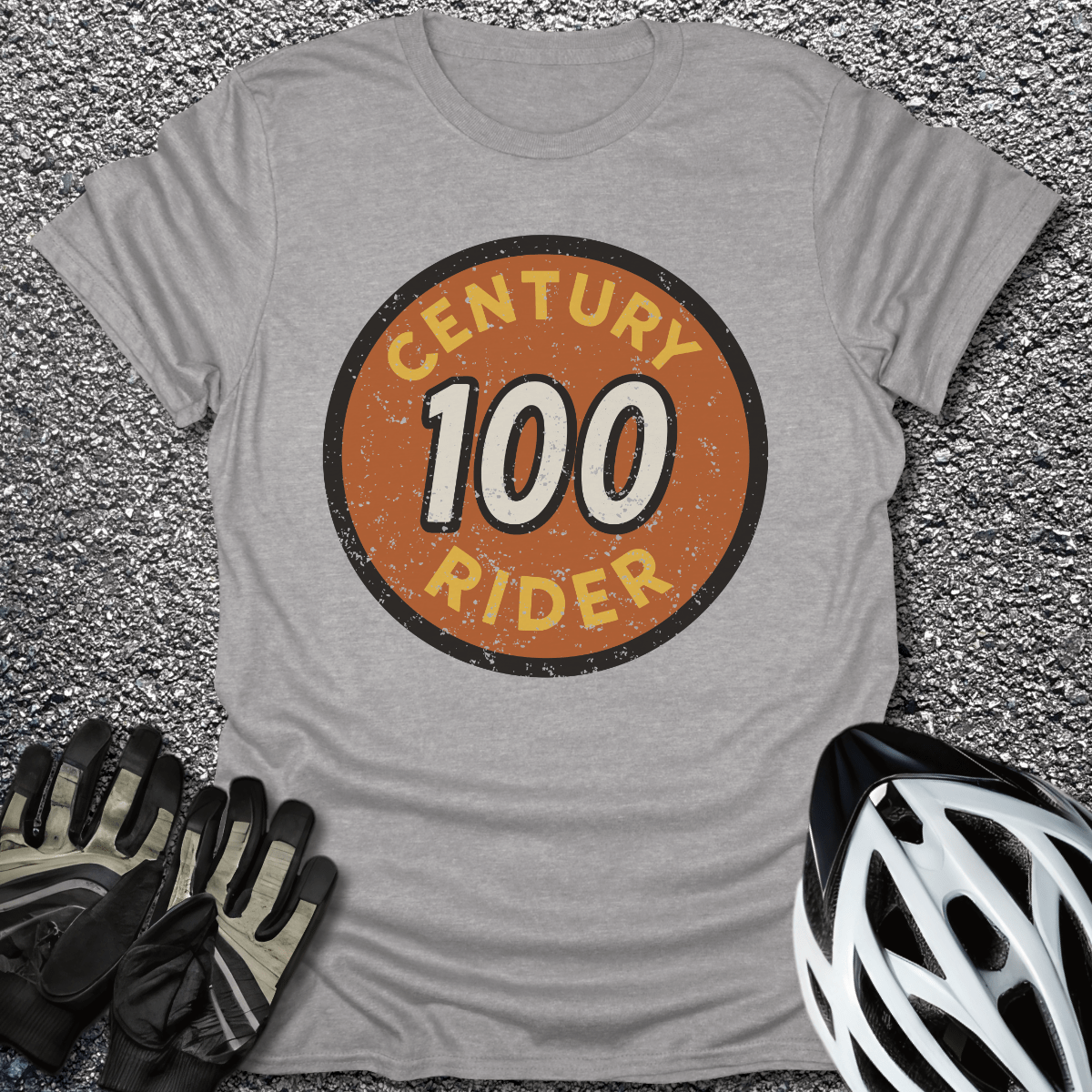 Century Rider T-Shirt in Sport Grey / S from CycleTees
