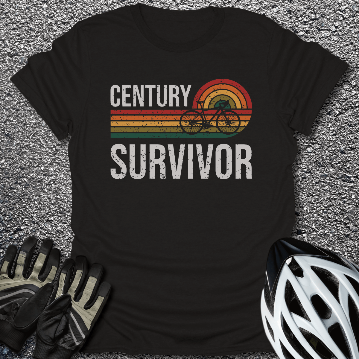 Century Survivor T-Shirt in Black / S from CycleTees