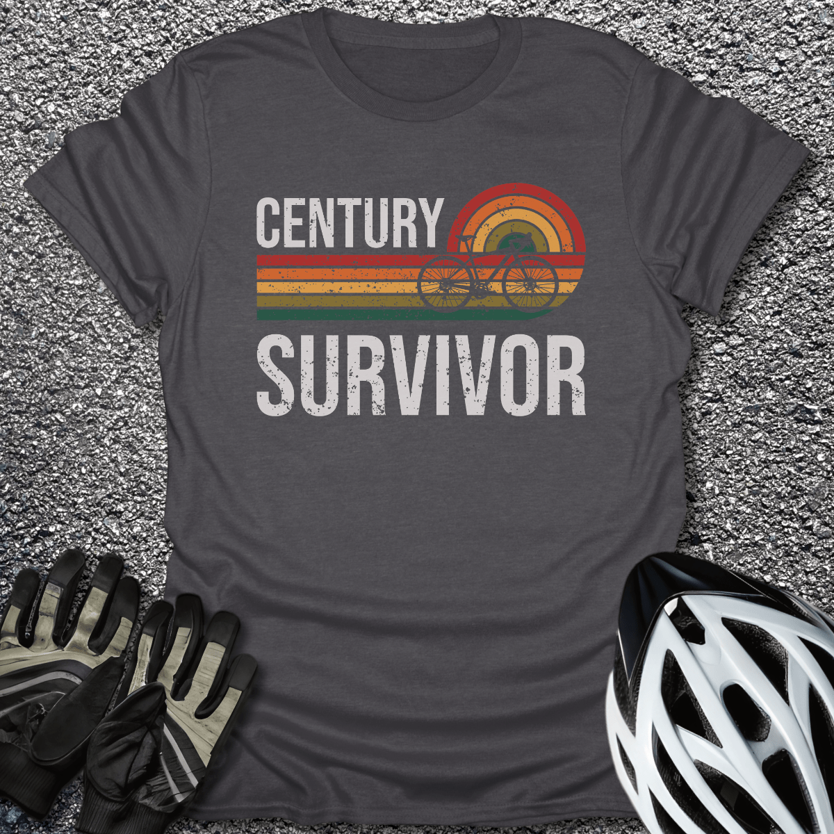 Century Survivor T-Shirt in Dark Heather / S from CycleTees