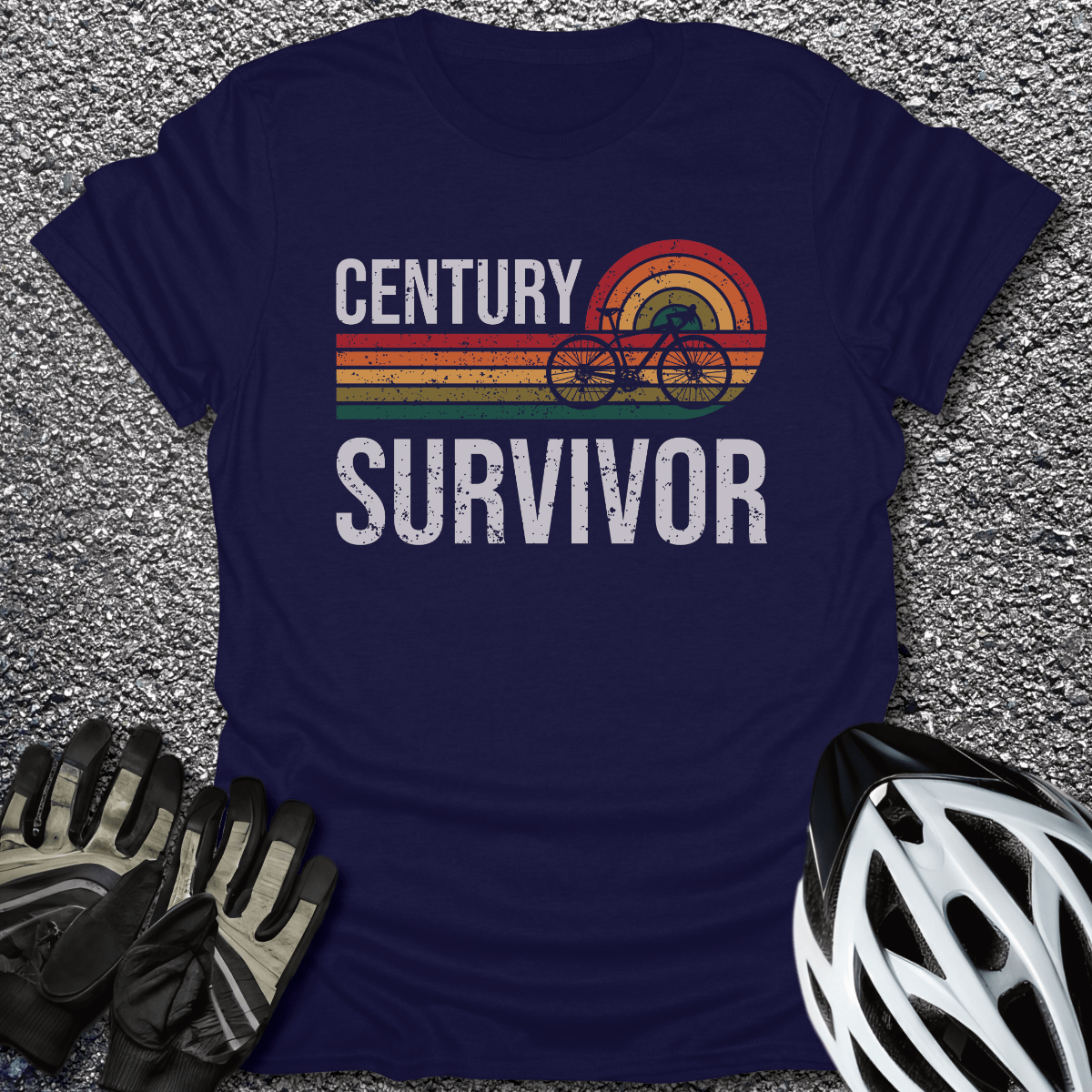 Century Survivor T-Shirt in Navy / S from CycleTees