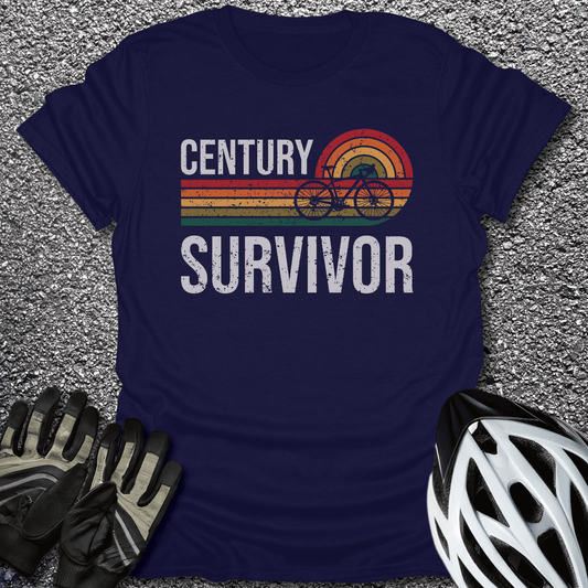 Century Survivor T-Shirt in Navy / S from CycleTees