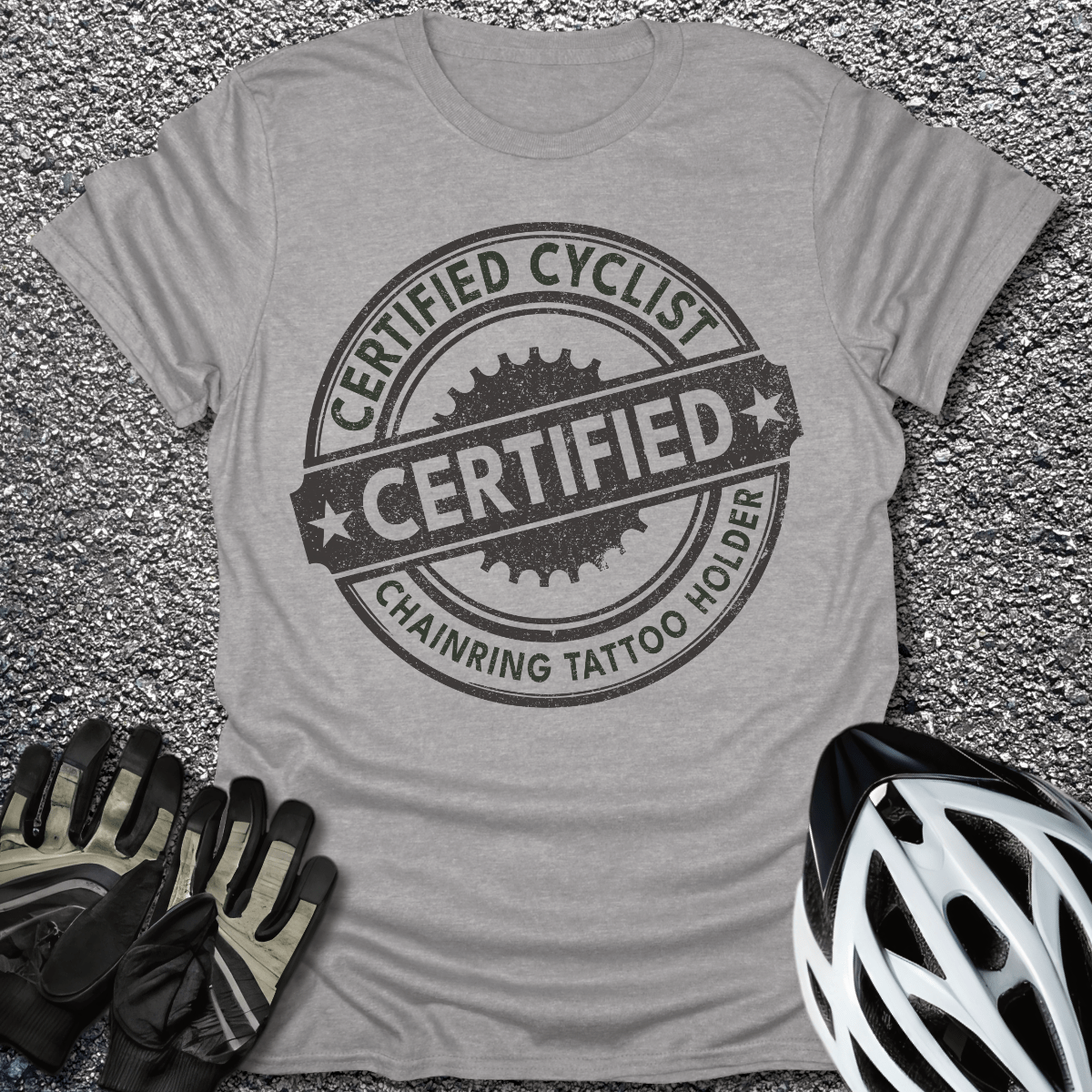 Certified Cyclist T-Shirt in Sport Grey / S from CycleTees