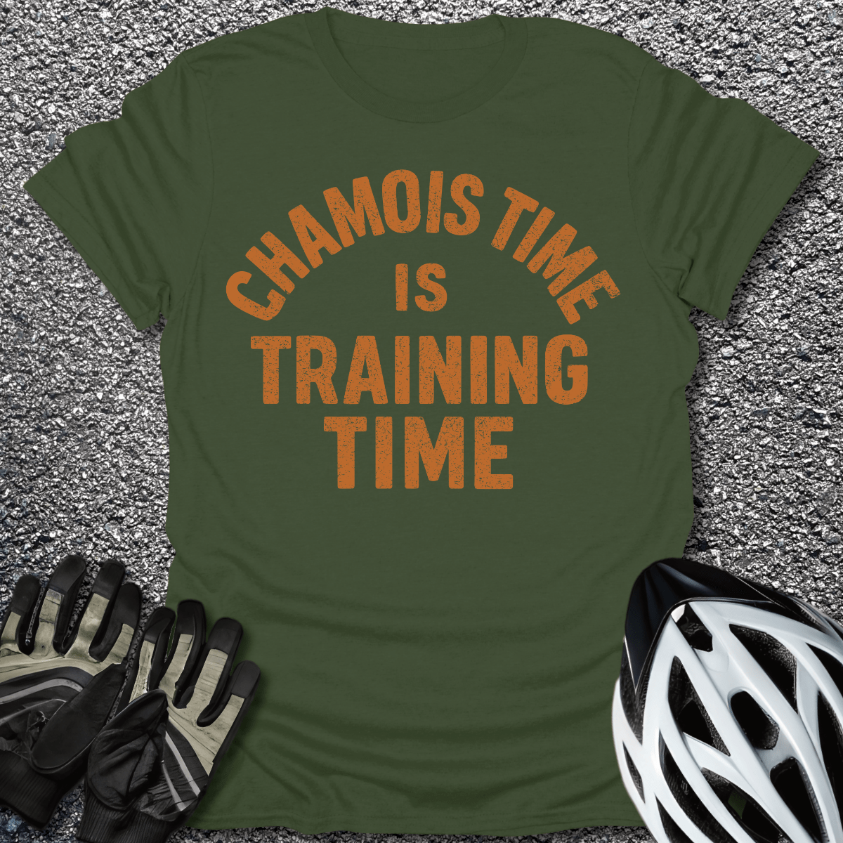 Chamois Time T-Shirt in Military Green / S from CycleTees