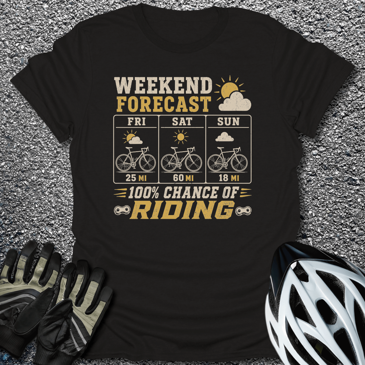 Chance of Riding T-Shirt in Black / S from CycleTees