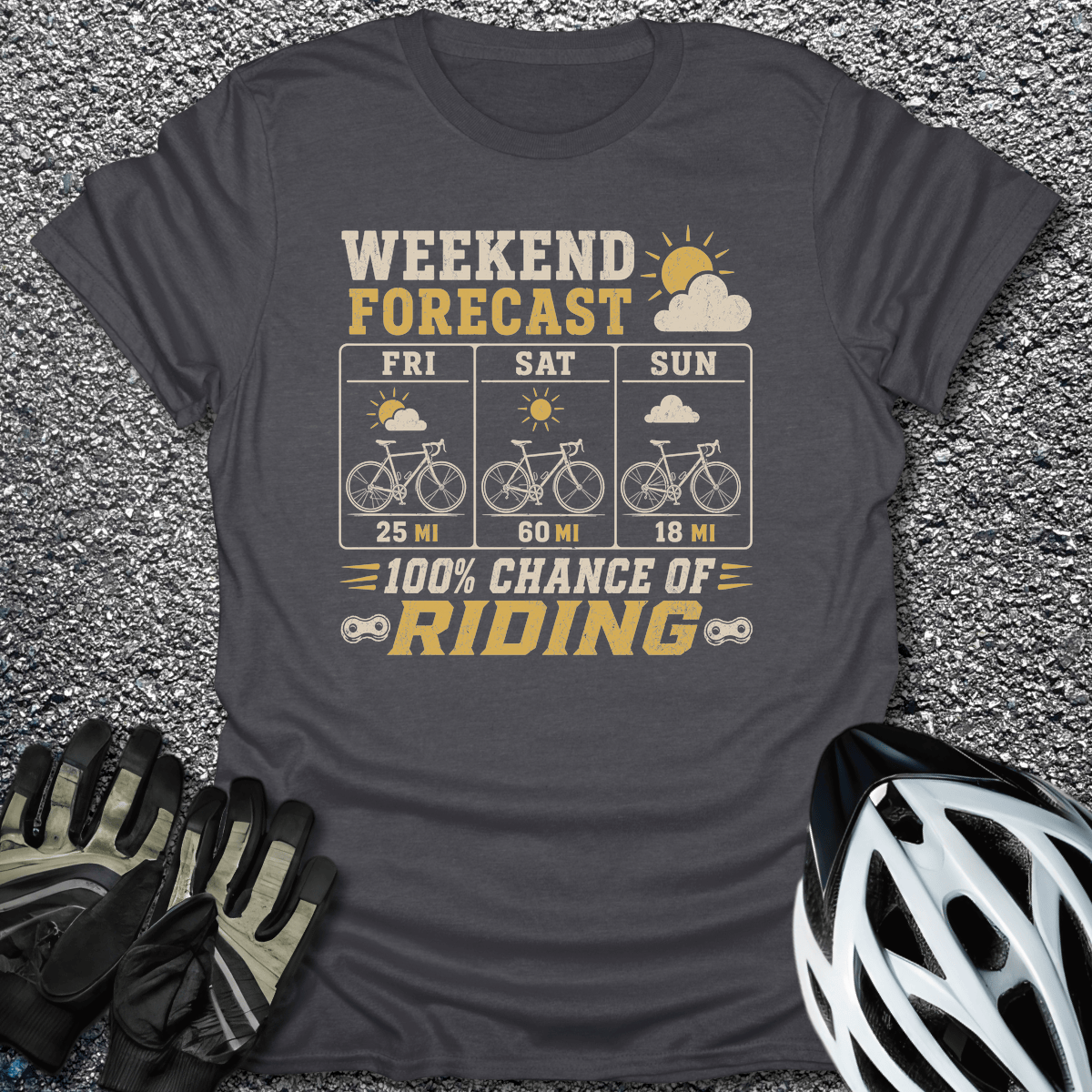 Chance of Riding T-Shirt in Dark Heather / S from CycleTees
