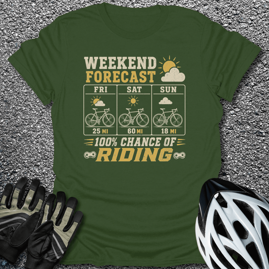 Chance of Riding T-Shirt in Military Green / S from CycleTees