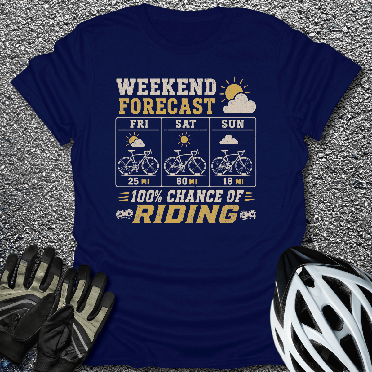 Chance of Riding T-Shirt in Navy / S from CycleTees