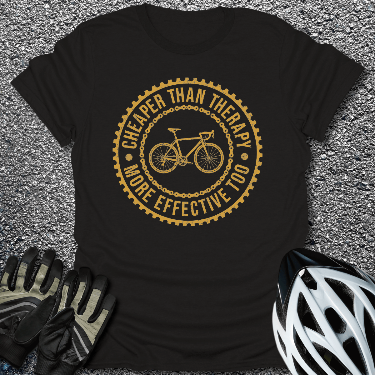 Cheaper Than Therapy T-Shirt in Black / S from CycleTees