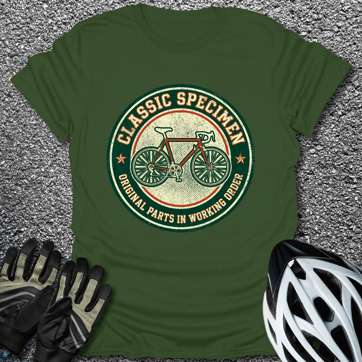 Classic Specimen T-Shirt in Military Green / S from CycleTees