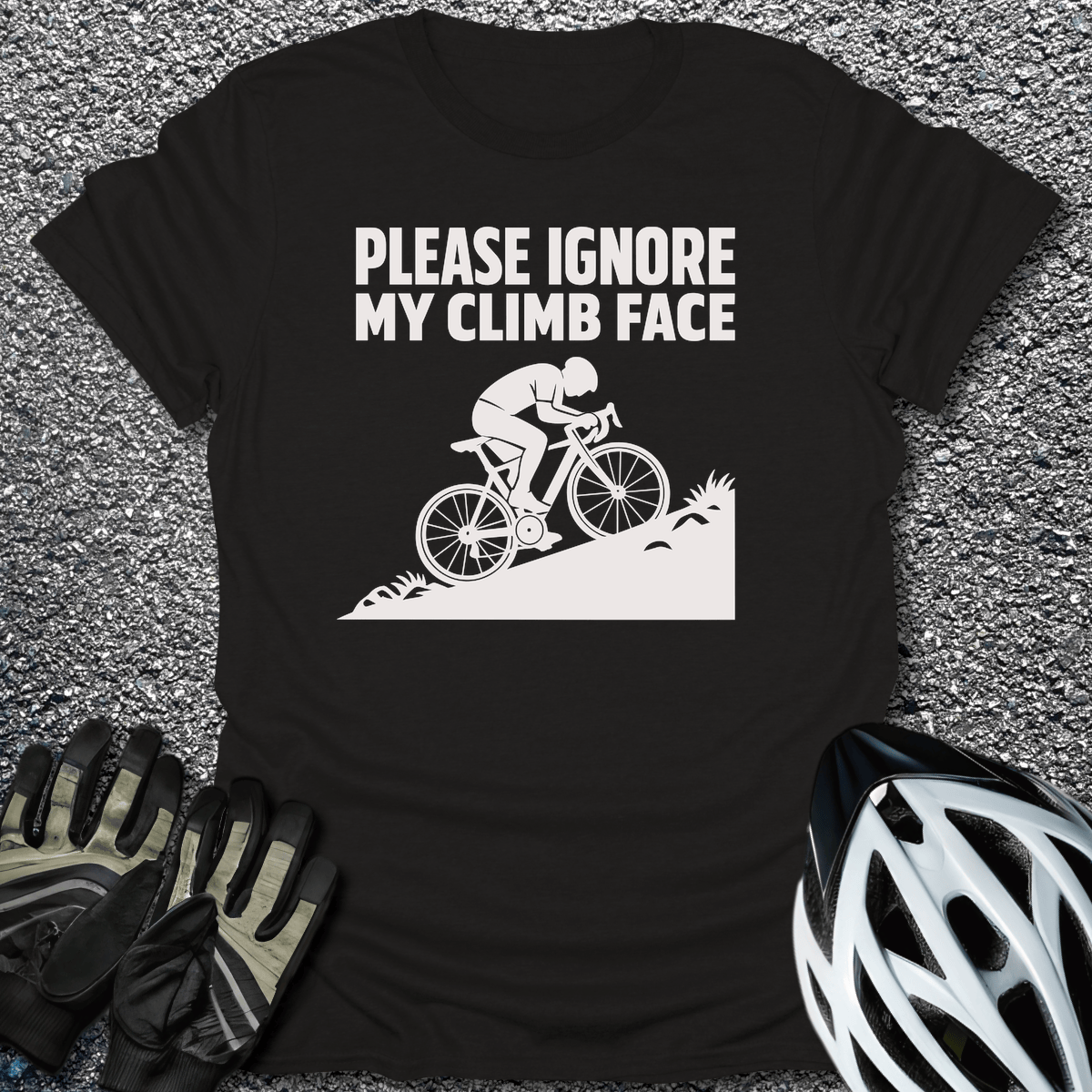 Climb Face T-Shirt in Black / S from CycleTees