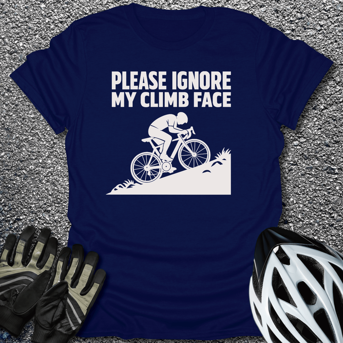 Climb Face T-Shirt in Navy / S from CycleTees