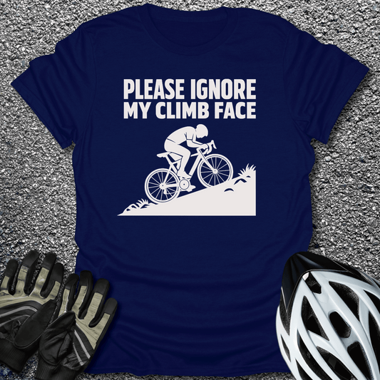 Climb Face T-Shirt in Navy / S from CycleTees