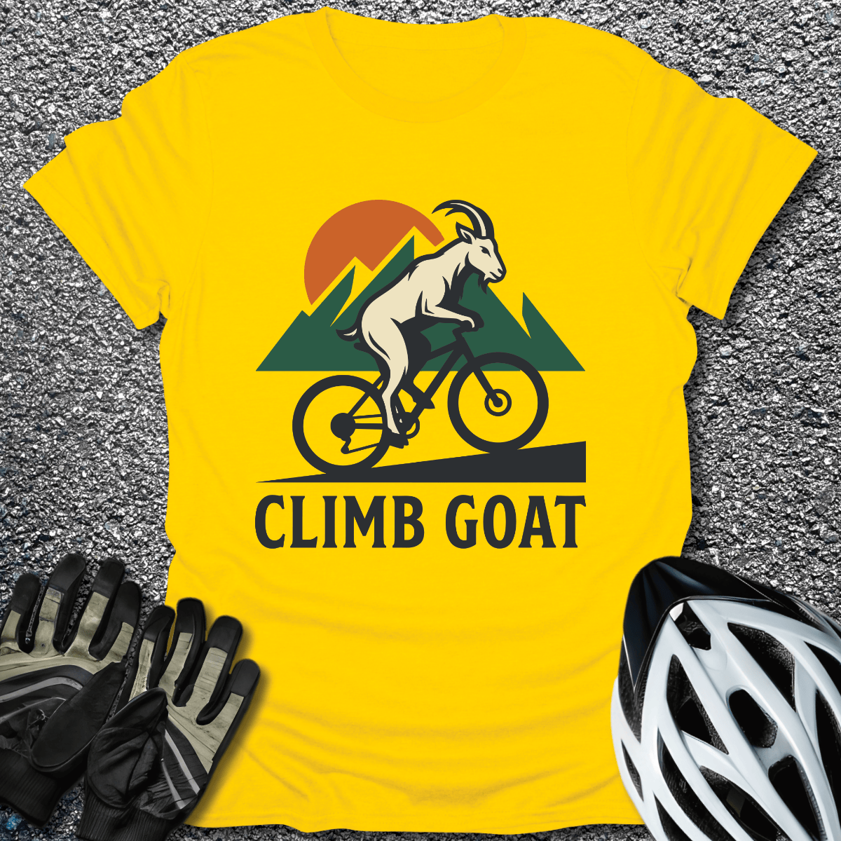 Climb Goat T-Shirt in Daisy / S from CycleTees