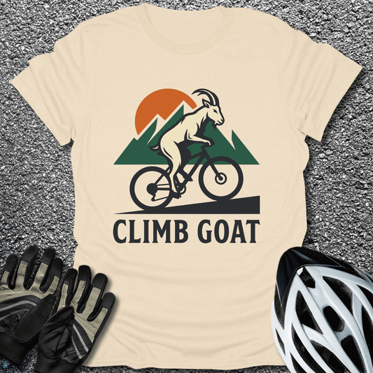 Climb Goat T-Shirt in Natural / S from CycleTees