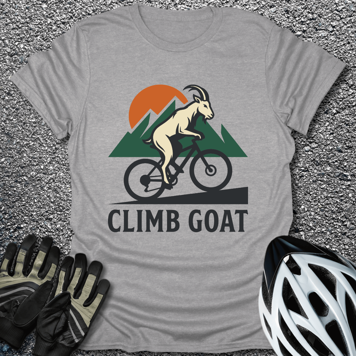 Climb Goat T-Shirt in Sport Grey / S from CycleTees