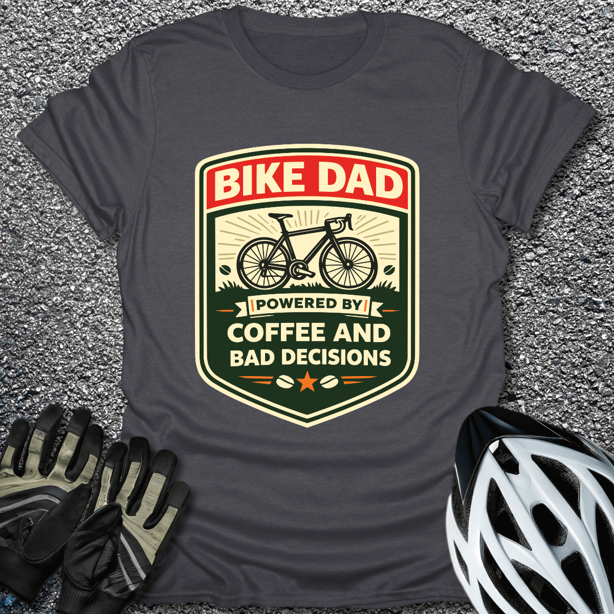 Coffee and Bad Decisions T-Shirt in Dark Heather / S from CycleTees