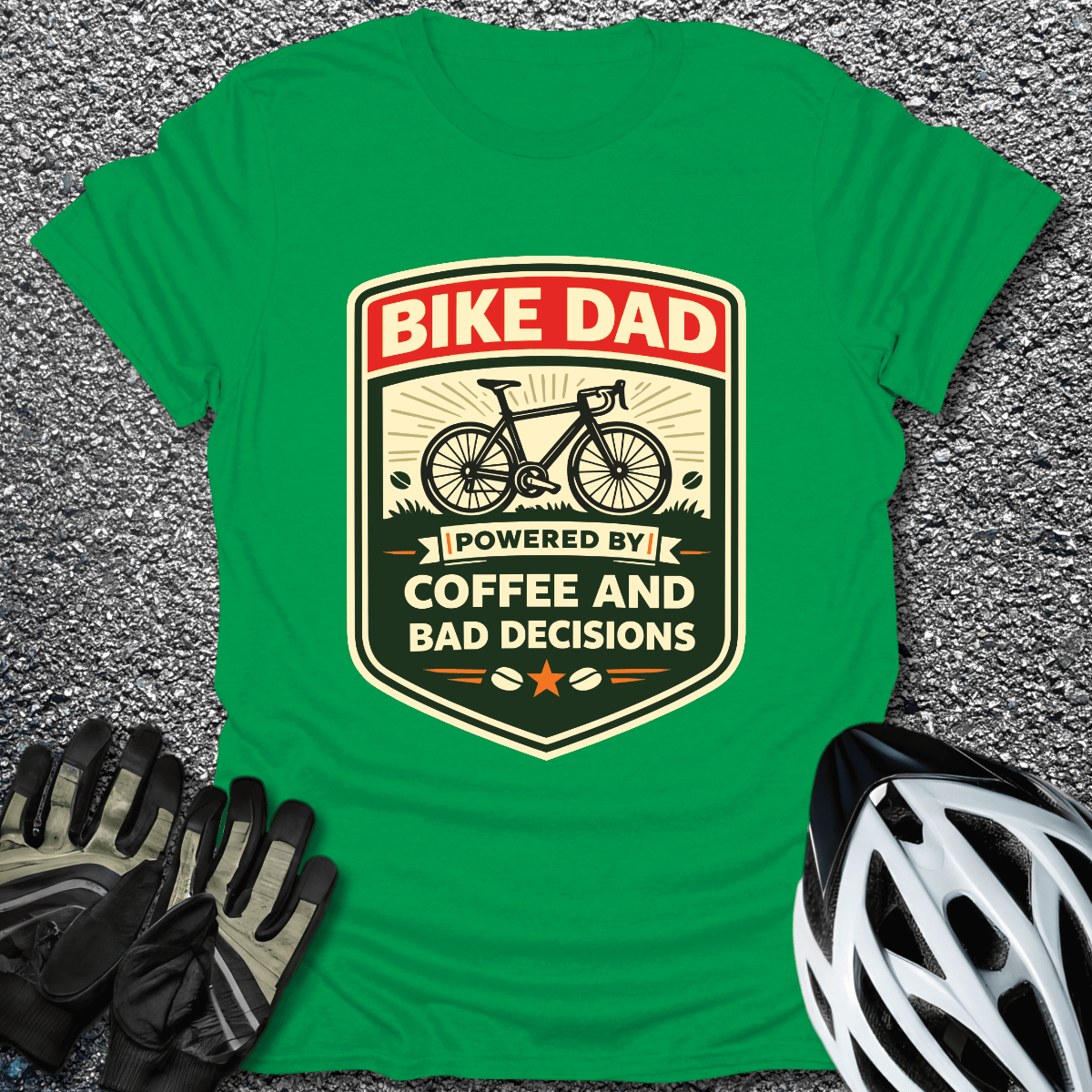 Coffee and Bad Decisions T-Shirt in Irish Green / S from CycleTees