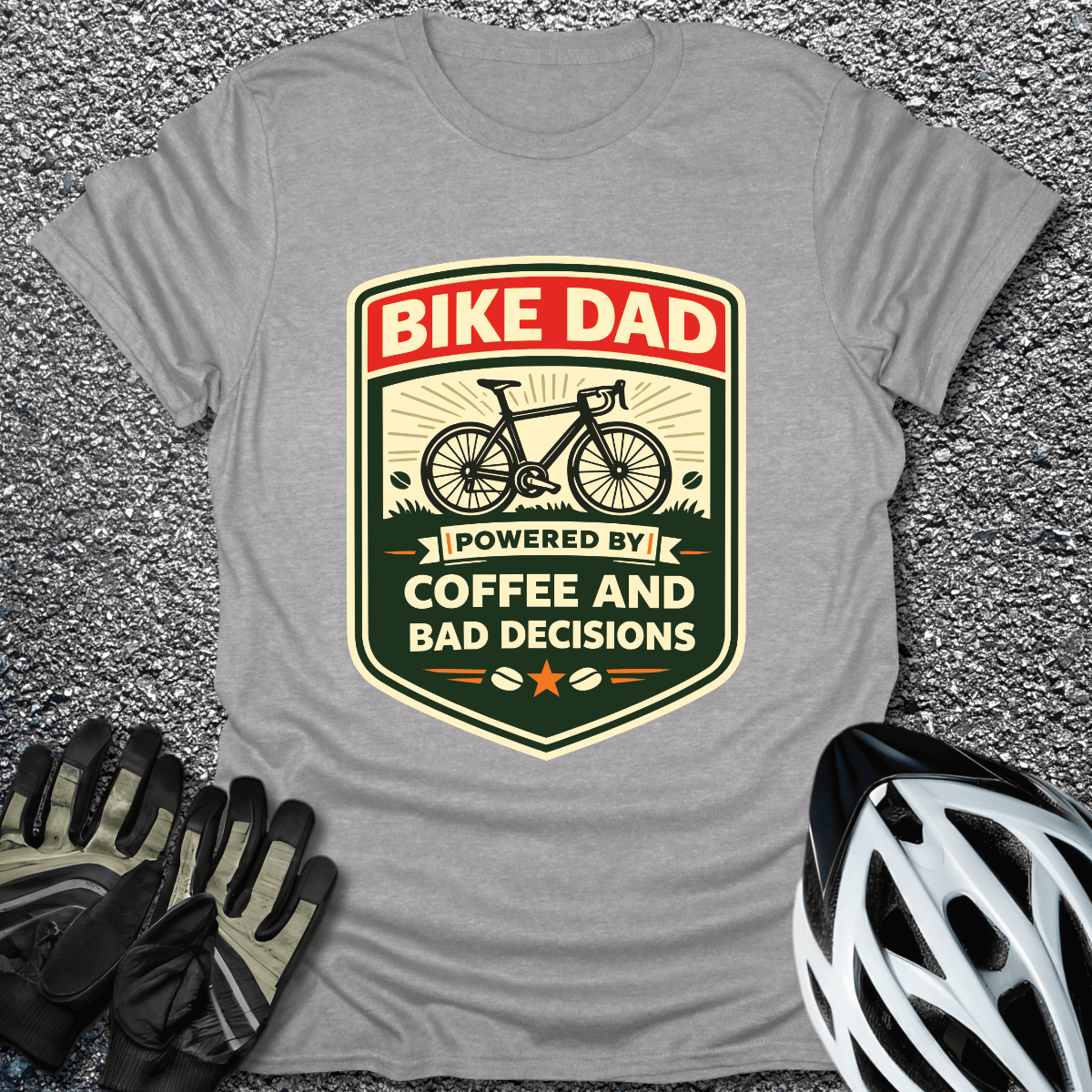 Coffee and Bad Decisions T-Shirt in Sport Grey / S from CycleTees